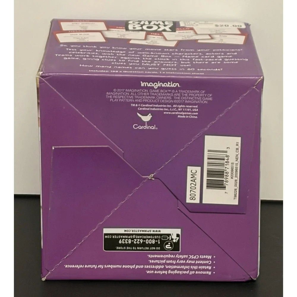 Cardinal Game Box Name‎ The Celebrity Guessing Game For Boys Girls Teen & Adults